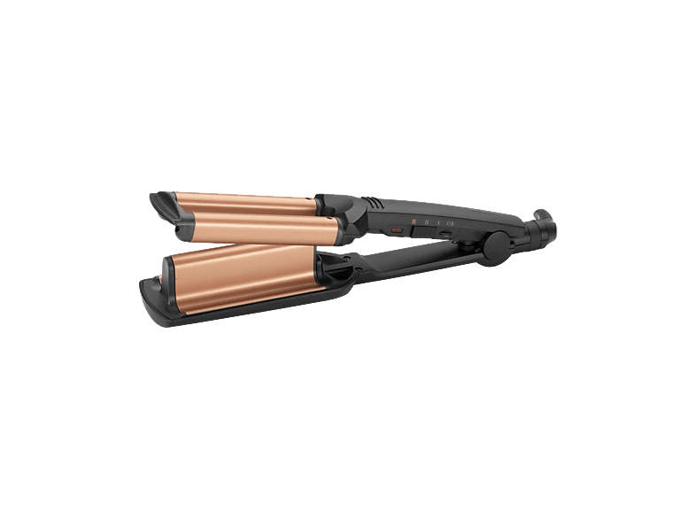 Babyliss W2447E Deep Waves Welleneisen (Keramik, Temperaturstufen: 3 Temperaturstufen: 160°C - 200°C, Schwarz, Rose)