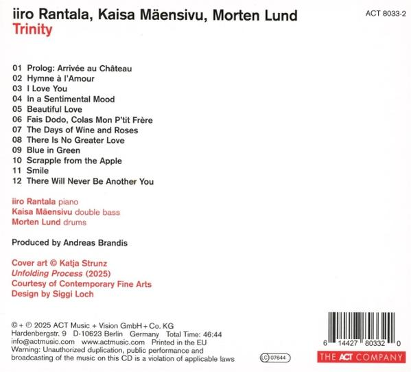 CD-Rückseite mit Titelliste, Künstlernamen, Produktionskrediten und Urheberrechtsinformationen. Enthält einen Barcode und das Firmenlogo.