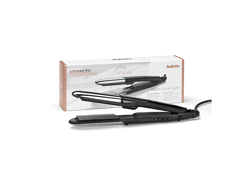 Babyliss ST496E Steam Shine Glätter (Keramik, Temperaturstufen: 5: 150°C - 230°C, Schwarz/Chrom) — Foto 5 von 5