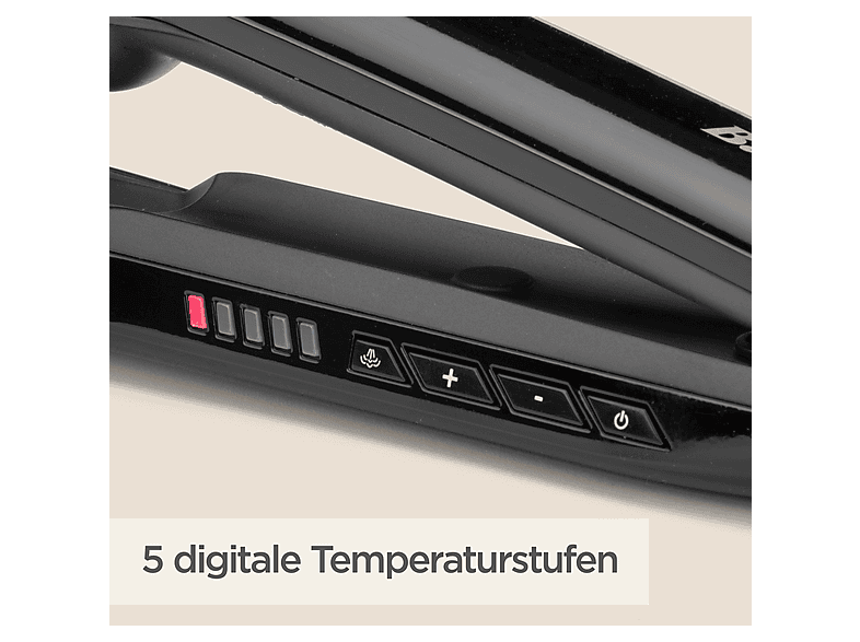 Babyliss ST496E Steam Shine Glätter (Keramik, Temperaturstufen: 5: 150°C - 230°C, Schwarz/Chrom) — Foto 2 von 5