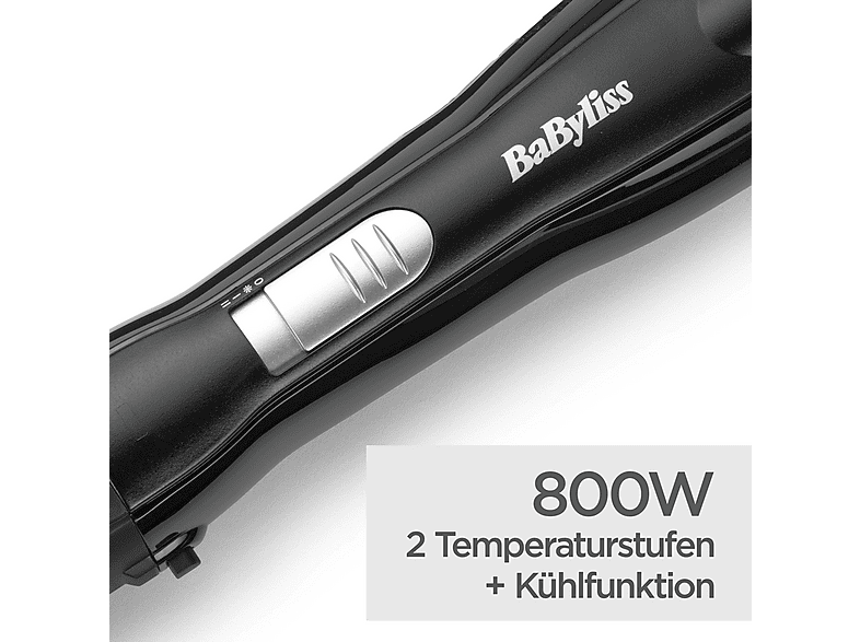 Babyliss AS82E Warmluftbürste Schwarz, 800 Watt, 2 Aufsätze — Foto 5 von 5
