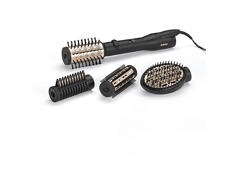 Babyliss AS970E Warmluftbürste Schwarz, 650 Watt, 3 Aufsätze