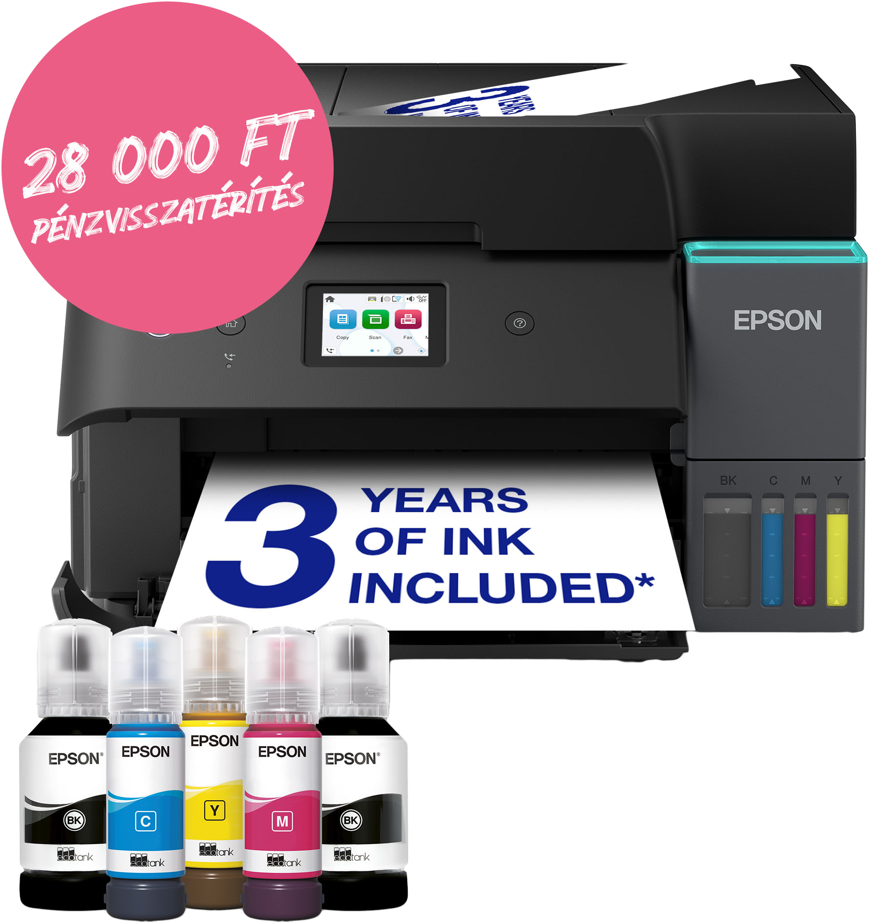 EPSON EcoTank L6390 multifunkciós színes DUPLEX WiFi/LAN külső tintatartályos tintasugaras nyomtató (C11CL40405)