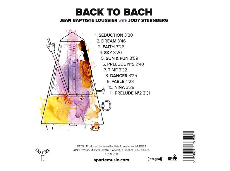 Thumbnail - Jean Baptiste Loussier - Back To Bach (CD)