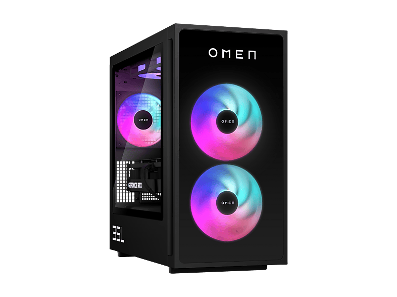 HP Omen 35L GT16-1970ng PC Gaming Desktop, AMD Ryzen™ 7 9800X3D, 32 GB RAM, 1 TB SSD, GeForce RTX™ 5070, Windows 11 Home, Shadow Black — Foto 4 von 5