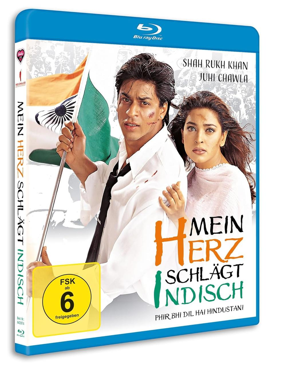 Filmcover. Ein Mann hält die indische Flagge. Eine Frau steht neben ihm. Titel: Mein Herz Schlägt Indisch.