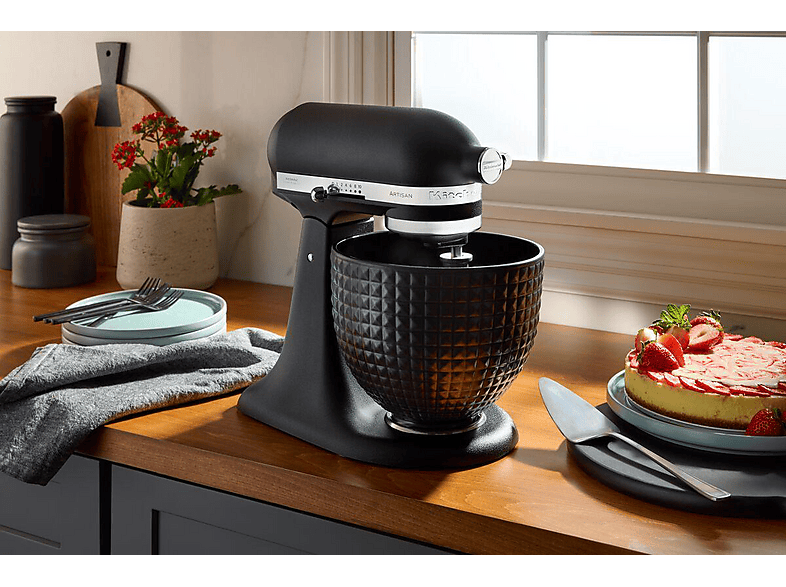 KITCHENAID 5KSM156CXEBK Küchenmaschine Gusseisen Schwarz (Rührschüsselkapazität: 4,7 l, 300 Watt)