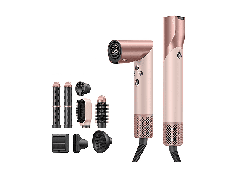MOVA Tech Master 10 Asciugacapelli e styler intelligente 110.000 giri/min con riconoscimento automatico della bocchetta, getto d’aria Coanda, trattamento