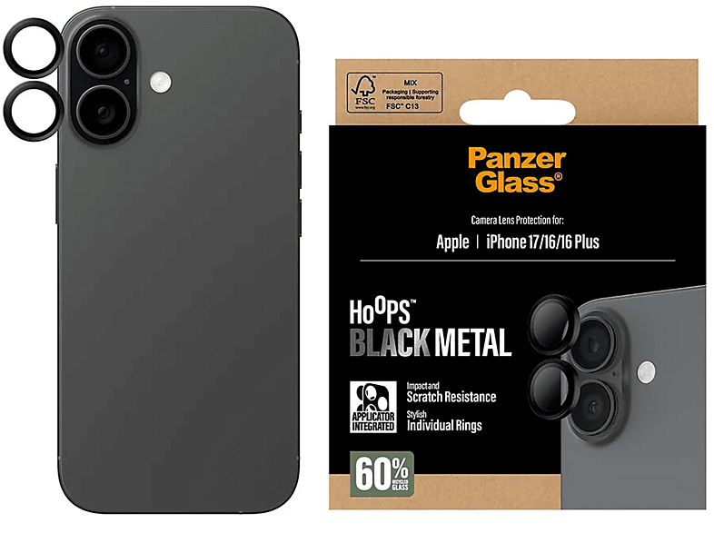 PanzerGlass Hoops® Kameraschutz, für Apple iPhone 16/16 Plus/17 — Foto 2 von 5