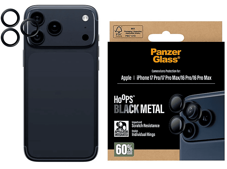 PanzerGlass Hoops® Kameraschutz, für Apple iPhone 17 Pro/17 Pro Max — Foto 2 von 5