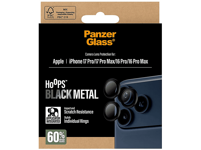 PanzerGlass Hoops® Kameraschutz, für Apple iPhone 17 Pro/17 Pro Max — Foto 3 von 5