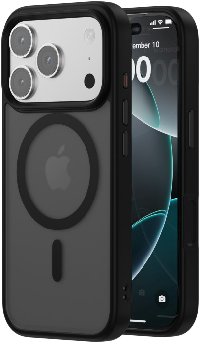 CASE AND PRO iPhone 17 Pro mágneses prémium matt tok, fekete (MATTM-IPH17PR-BK)