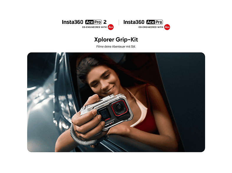 Produktbild von Sicherer Handgriff-Set Für Insta360 Ace Pro 2 – Ergonomisch, Stabil & Mit Integriertem Auslöser Für Creator