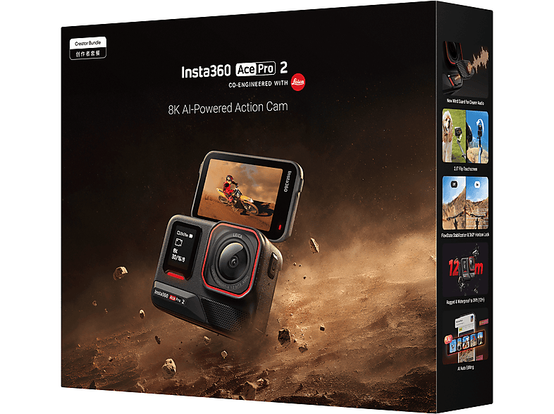 Thumbnail - INSTA360 Ace Pro 2 Creator Bundle, Action Cam, Schwarz