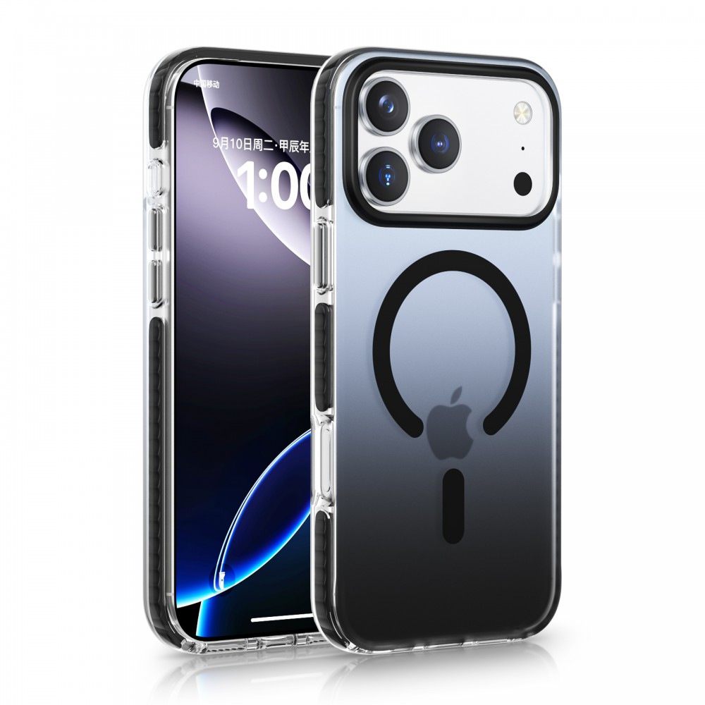 CASE AND PRO iPhone 17 Pro mágneses tok, fekete-átlátszó (MAG-IPH17PR-BKTP)