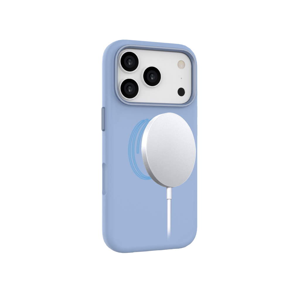 CASE AND PRO iPhone 17 Pro mágneses puha szilikon tok, világos kék (MAGS-IPH17PR-BL)