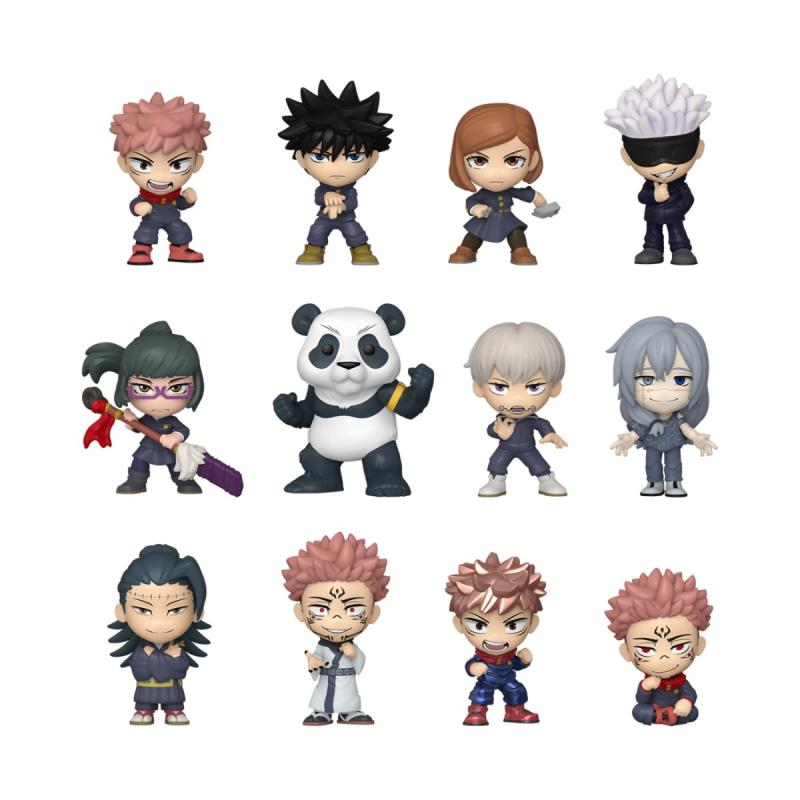 Sammlung von Jujutsu Kaisen Figuren. Zu den Charakteren gehören Yuji Itadori, Megumi Fushiguro, Nobara Kugisaki, Satoru Gojo und Panda.