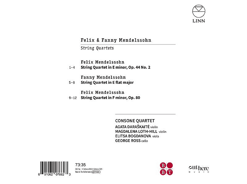 Thumbnail - Consone Quartet - Mendelssohn: Streichquartette (CD)