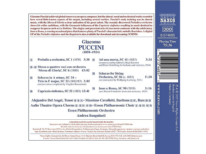 Thumbnail - Aalto Theatre Opera Chorus/Cavalletti, Massimo/Del Angel, Alejandro/Essener Philharmoniker/Philharmonischer Chor Essen/S...