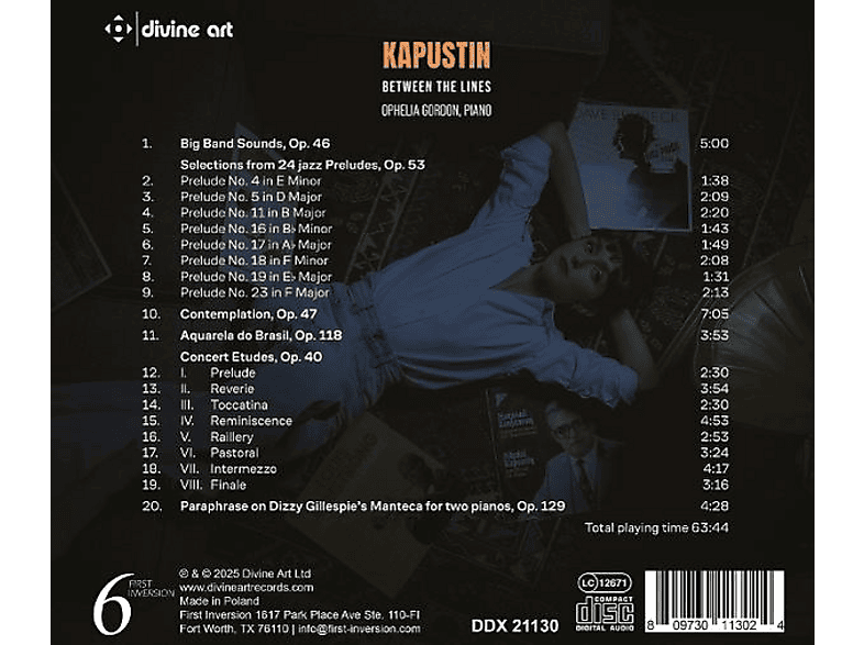 Thumbnail - Ophelia Gordon - Kapustin: Between the Lines (CD)