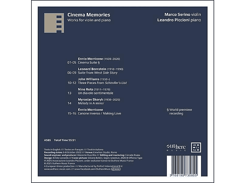 Thumbnail - Piccioni, Leandro/Serino, Marco - Cinema Memories (CD)