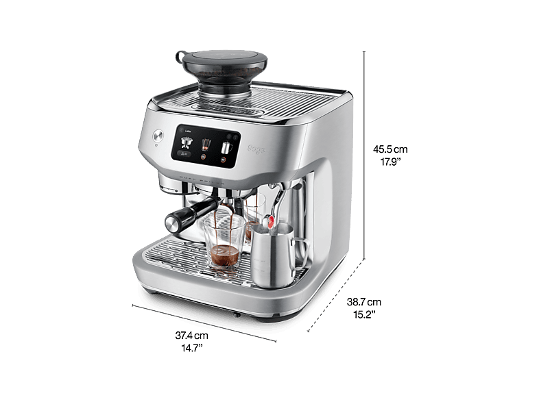 Sage SES995BSS4EEU1 Oracle Dual Boiler Kaffeevollautomat (Brushed Stainless Steel, Kegelmahlwerk, 2300 Watt, 12 bar) — Foto 4 von 5