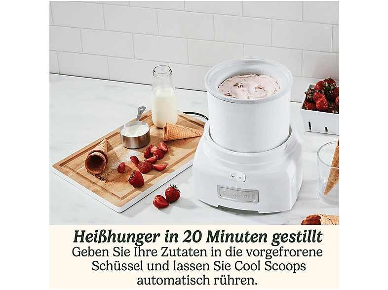 Thumbnail - CUISINART Cool Scoops Eismaschine 1.4 l (35 Watt, Weiß)