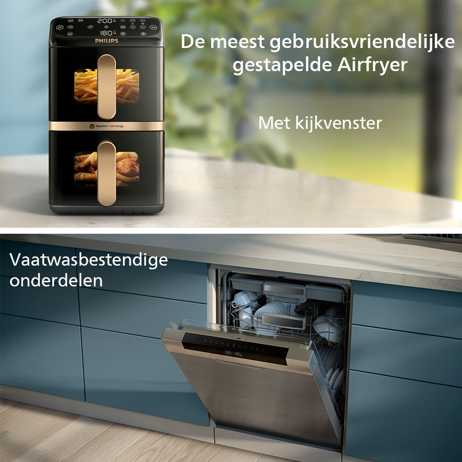 Siliconen vormaccessoire voor Philips Airfryer 4000 Series Stacked Dual