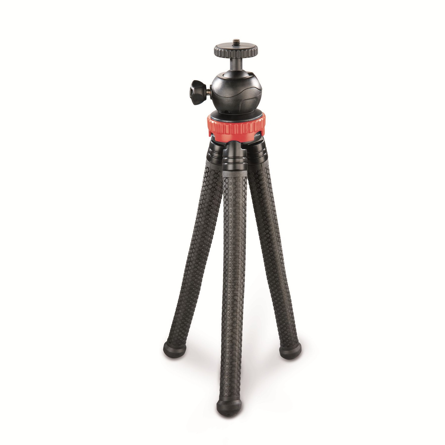 Cavalletto Hama Mini treppiedi con gambe a snodo per smartphone, GoPro e fotocamera, 27 cm, rosso Treppiede