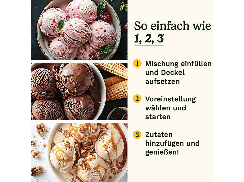 CUISINART FreezeEase Selbstkühlende 900ml Eismaschine (135 Watt, Weiß)