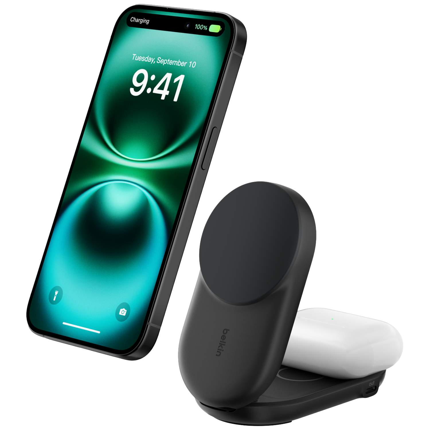 Belkin UltraCharge 3-in-1 MagSafe Draadloze Oplader met Standaard Qi2