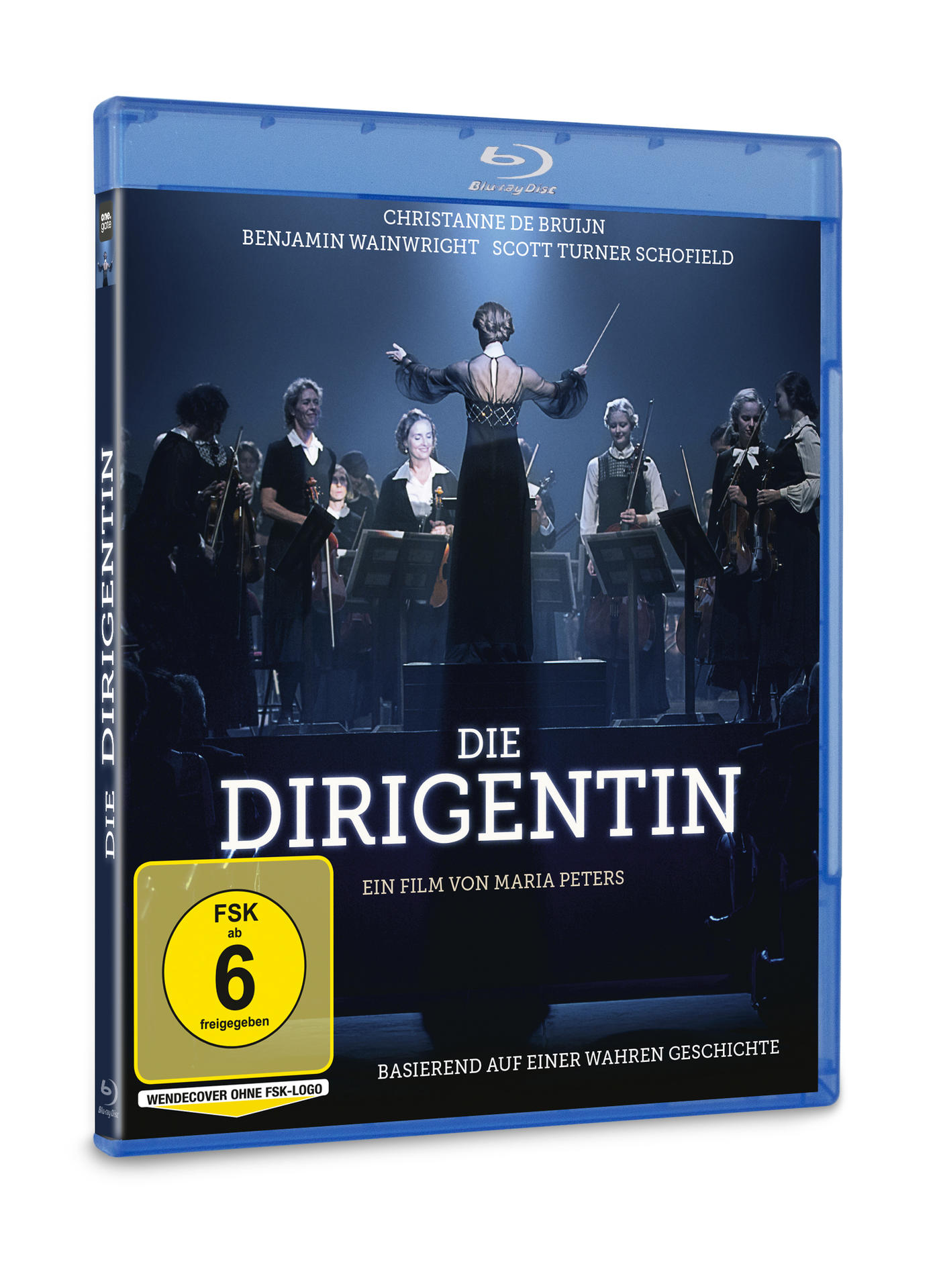 Blu-ray-Hülle für „Die Dirigentin“. Eine Frau dirigiert ein Orchester. Text enthält Besetzung, Bewertung und Filmdetails.