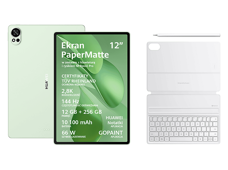 Tablet HUAWEI MatePad 12X 2025 12" 12/256 GB Wi-Fi Zielony + Rysik Pro + Klawiatura
