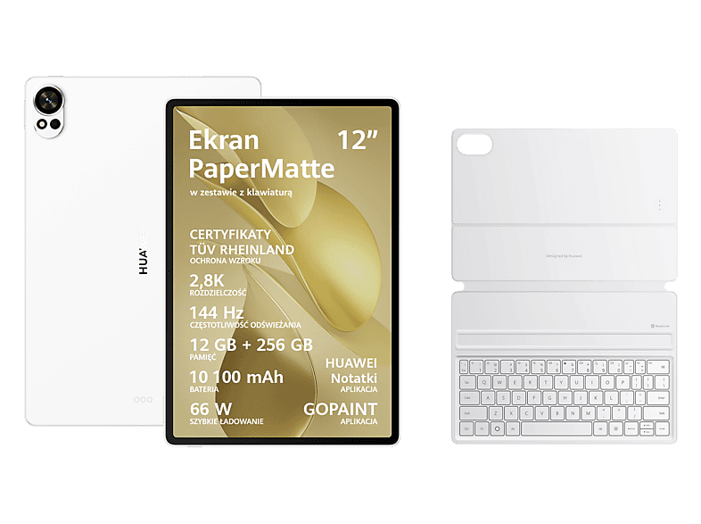 Tablet HUAWEI MatePad 12X 2025 12" 12/256 GB Wi-Fi Biały + Klawiatura