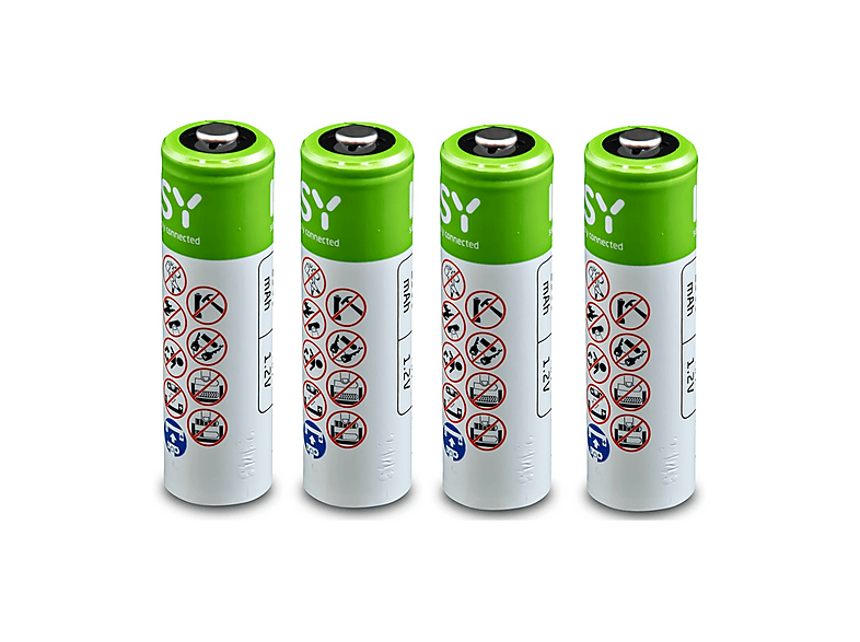 2 BATTERIE RICARICABILI AA 1,5v litio 2925mWh 1950mAh pile