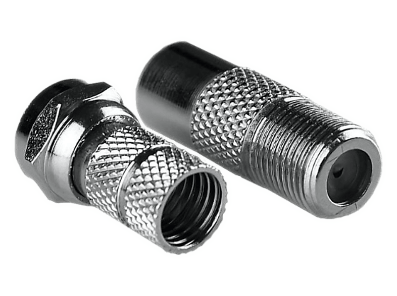 Adapter DPM gniazdo F-wtyk TV + wtyk F Srebrny