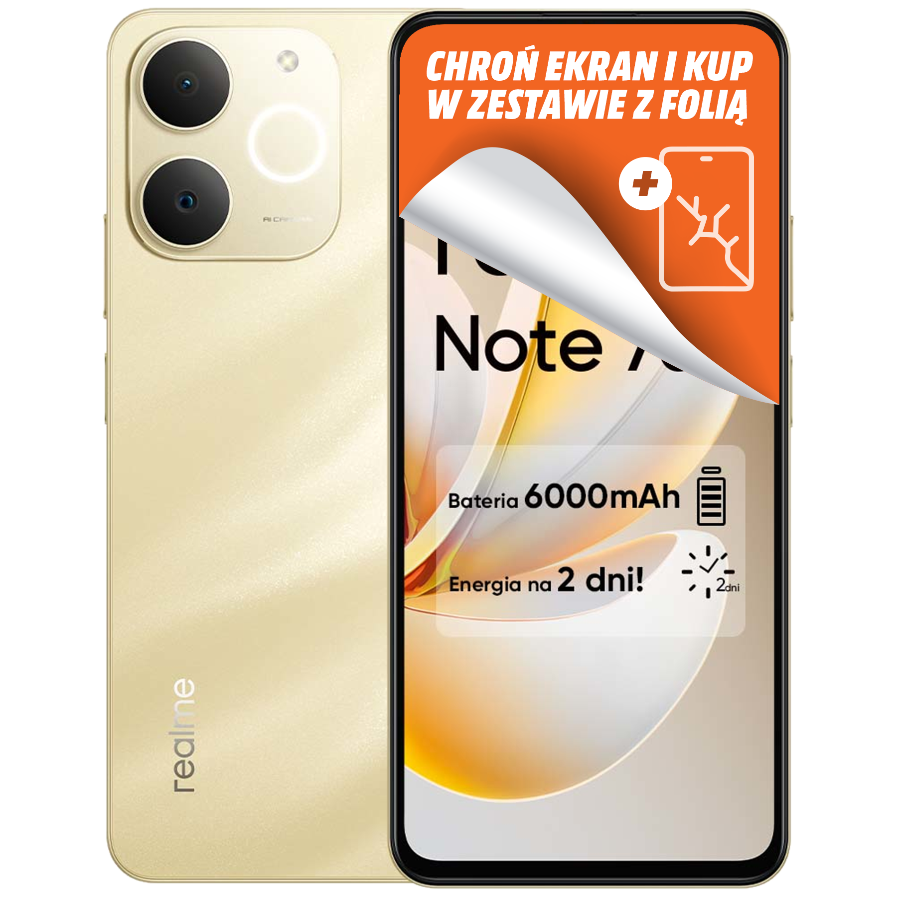 Smartfon REALME Note 70T 4G (LTE) 4 GB/ 128 GB Złoty | MediaMarkt