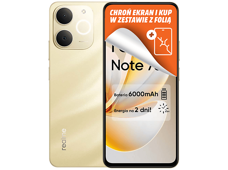 Smartfon REALME Note 70T 4G (LTE) 4 GB/128 GB Złoty | MediaMarkt