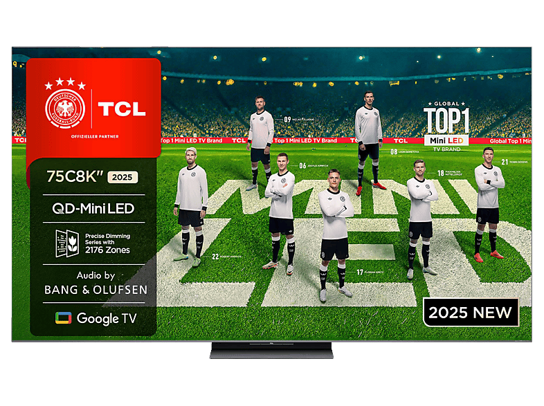 TCL 75C8K QD-Mini LED TV (Flat, 75 Zoll / 189,3 cm, QLED 4K, SMART TV)