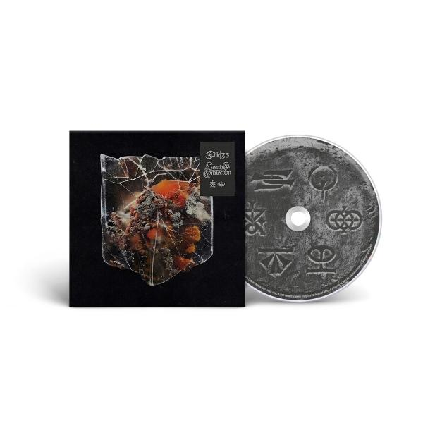 Albumcover mit Riss-Eis-Design. CD daneben, zeigt Symbole.