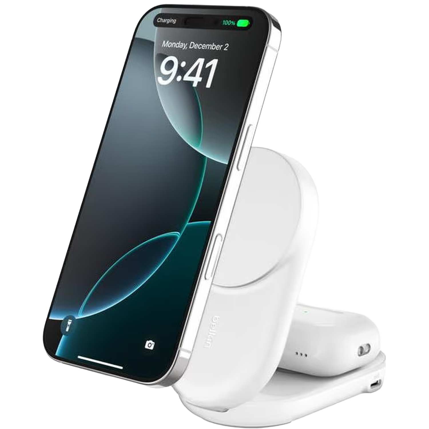 Belkin Ultracharge 25w Qi2 2-in-1 Magnetische Draadloze Lader Met Usb-c-poort ' Wit Oplader