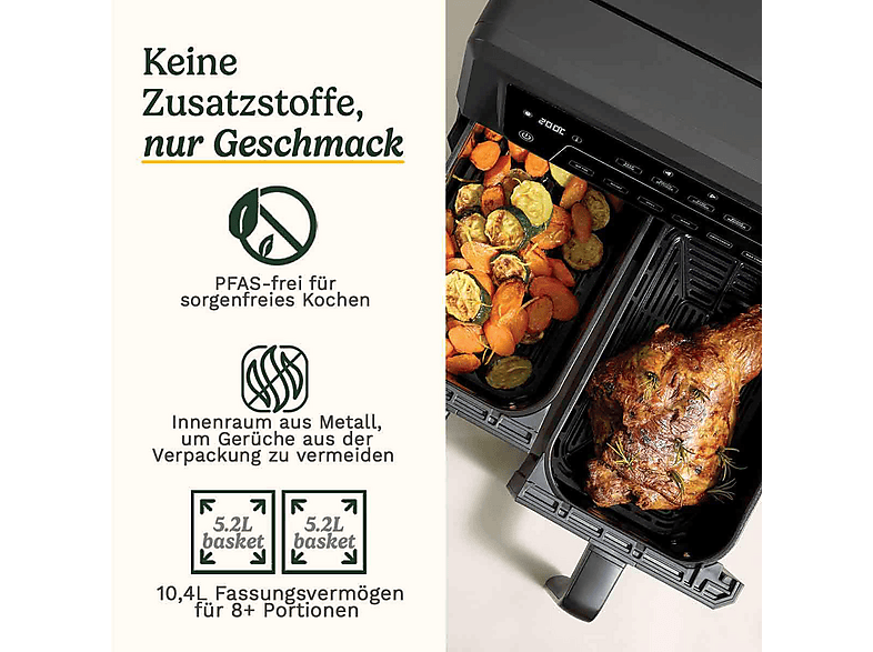 CUISINART AFD10XSSE Airtwin Dual Basket, 10.4 Lliter Heissluftfritteuse