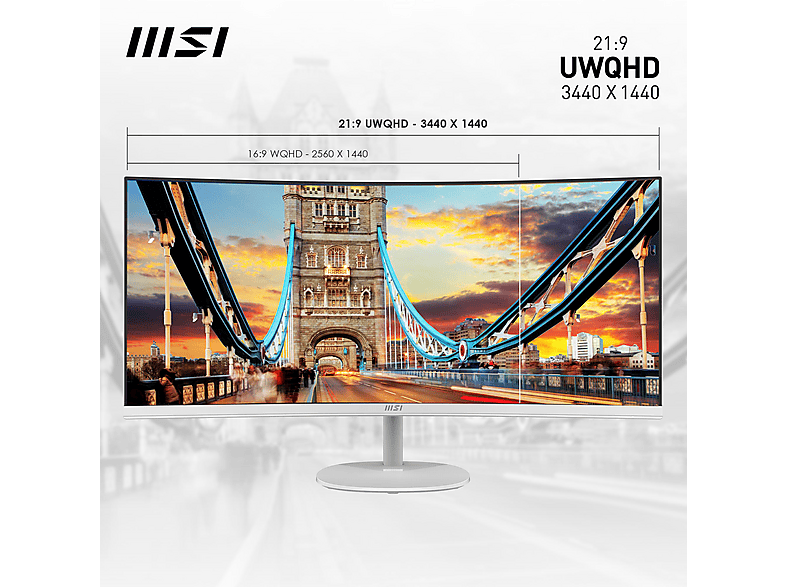 Thumbnail - MSI PRO MP341CQWDE 34 Zoll UWQHD Business Monitor 1 ms Reaktionszeit 100 Hz