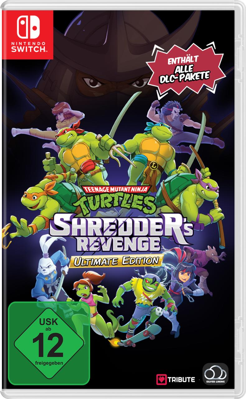 Teenage Mutant Ninja Turtles-Spielbox. Die Turtles kämpfen gegen Shredder. Enthält alle DLC-Pakete. Ultimate Edition. USK 12 Bewertung.
