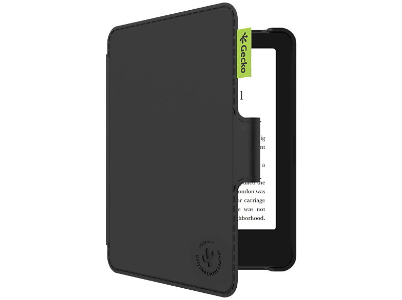 Gecko Cactusleer Beschermhoes voor Kobo Clara Colour / BW en Tolino Shine Color Zwart
