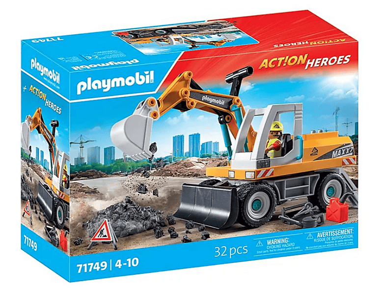 Playmobil 71749 Action Heroes: Großer Bagger (Ab 4 Jahren); Spielzeug