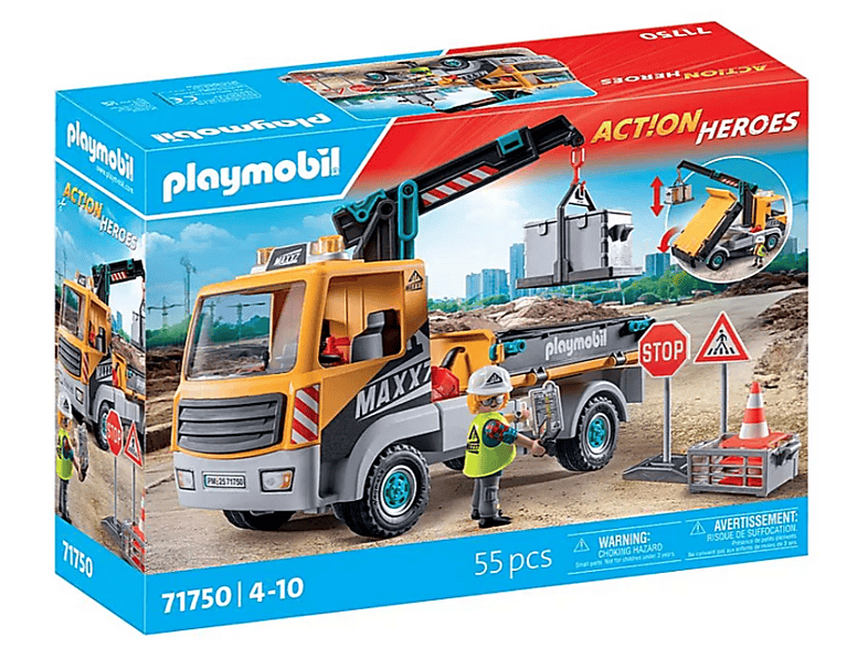 Playmobil 71750 Baustellen-LKW mit Kran; Spielzeug