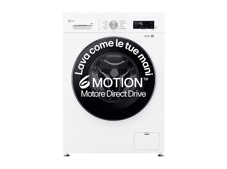 LG F4Nx1008Nwk Serie X1 Lavatrice, Caricamento frontale, 8 kg, 10 programmi, Profondità 55 cm, ivory White, livello rumorosità centrifuga 75 dB(A),