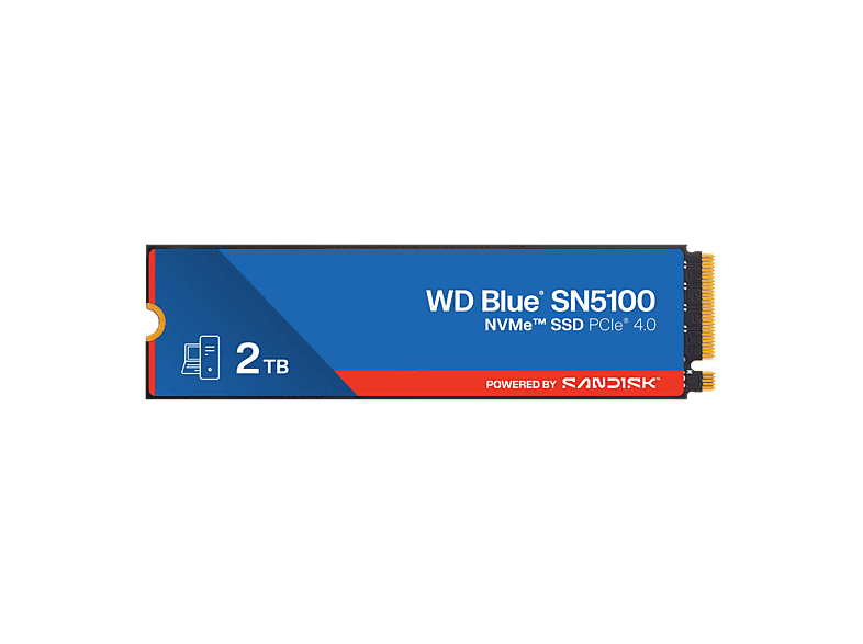 SANDISK WD Blue® SN5100 NVMe™ POWERED BY SANDISK Festplatte, 2 TB SSD M.2 via NVMe, intern