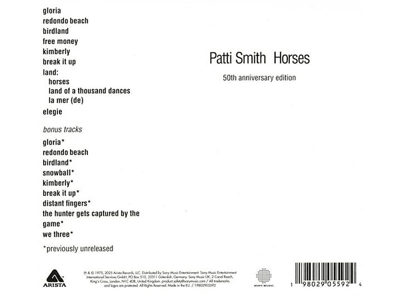 Thumbnail - Patti Smith - Horses (50th Anniversary) (CD)